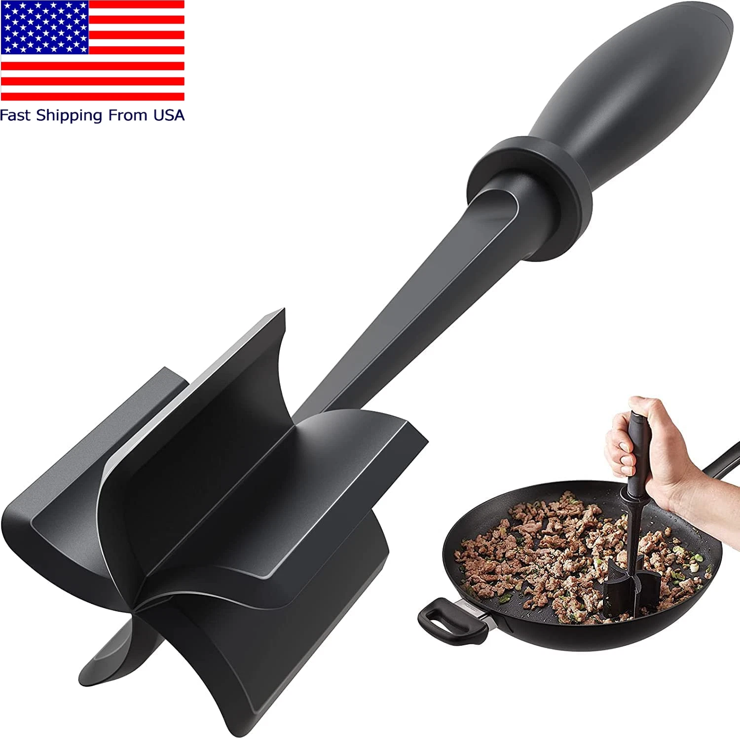 Meat Chopper mix chop chef masher pampered spatula blades kitchen mixer heat new