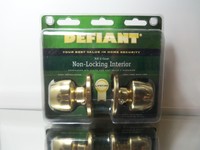 Defiant Non-locking Brass Hall / Closet Door Handle Set - Bnip - Defiant Non-locking Brass Hall / Closet Door Handle Set - Bnip -