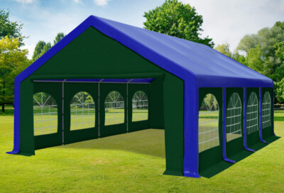 Partyzelt 5x8m Blau Grün PVC Festzelt Pavillon wasserdicht Profi Modular Event