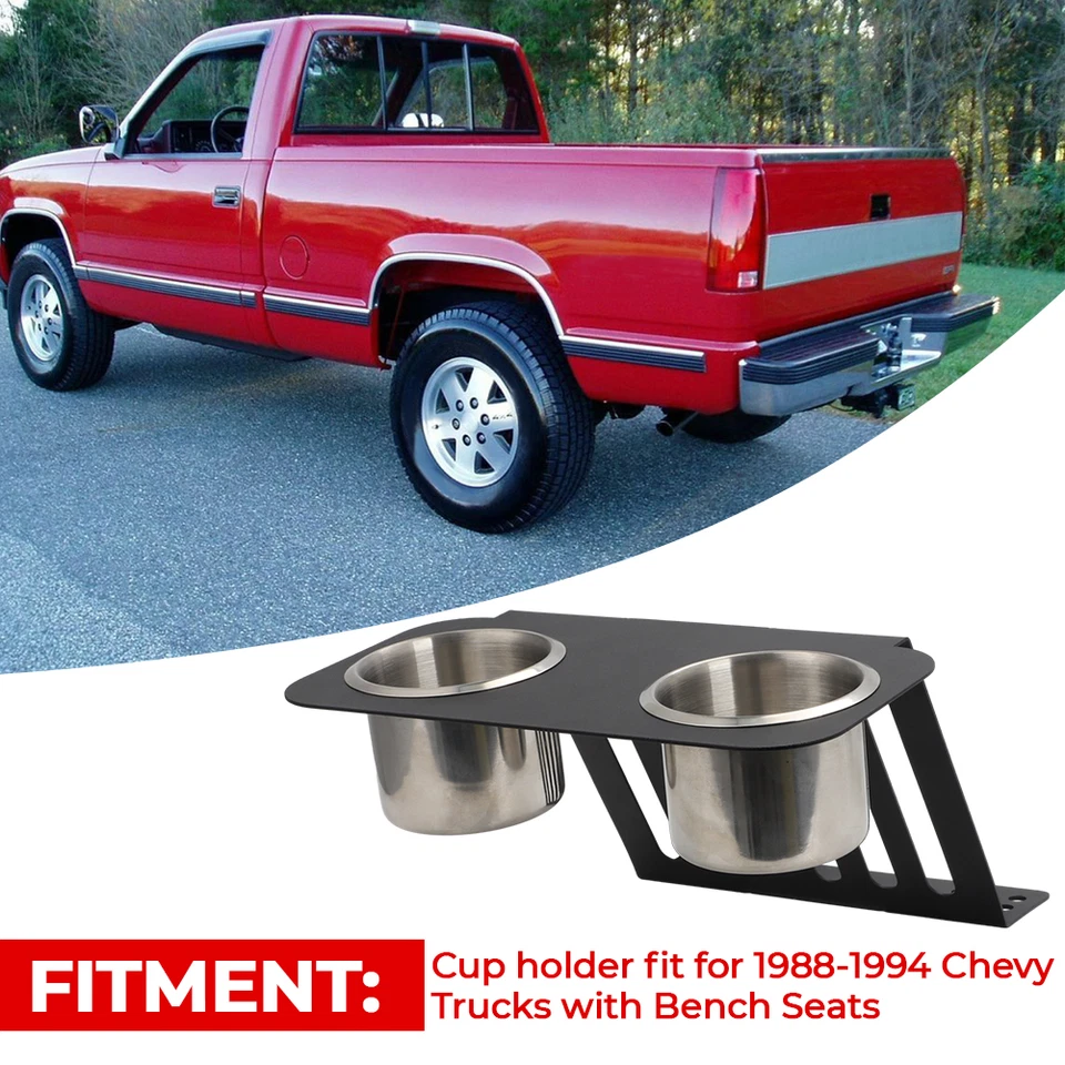 US For 1988-1994 Chevy Truck Bench Seat 1988-1994 Cupholder Cup Holder Stainless - Imagem 3 de 4
