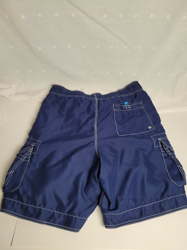 Tasca da bagno uomo chirurgica corta foderata in rete blu bianco righe acqua tasche cargo 32/34 - Foto 3 di 6