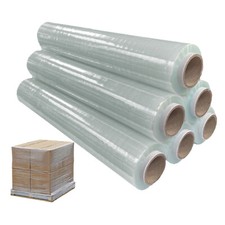 STRONG ROLLS BLACK/CLEAR PALLET STRETCH SHRINK WRAP CAST PACKING CLING FILM 110M