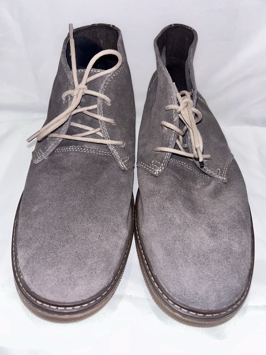 JOHNSTON AND MURPHY DRESS CHUKKA BOOTS GRAY LEATHER LACE UP SIZE 12M Men main image 4