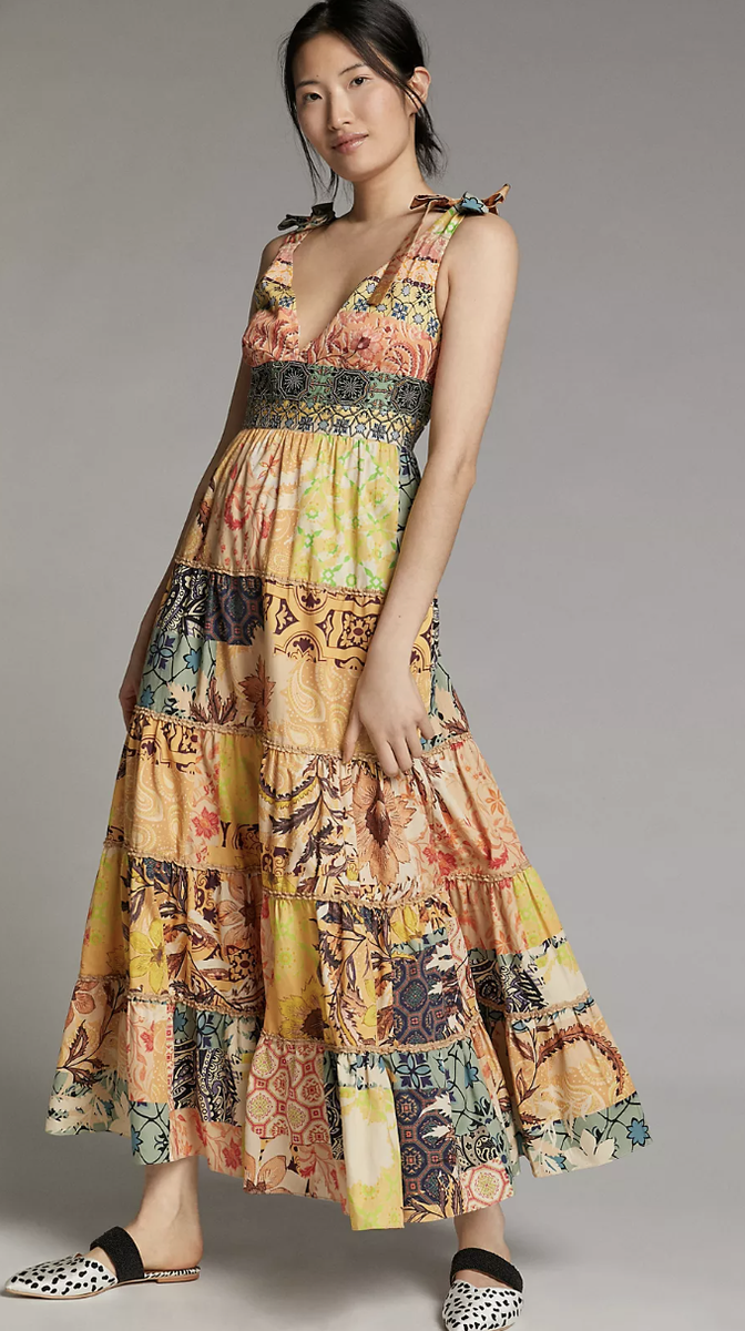 anthropologie geisha designs dress Geisha Designs Square-Neck Cutout Denim Dress