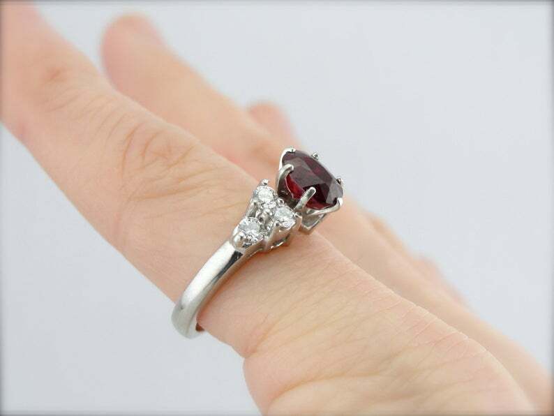 Platinum Ruby Engagement Ring of Exceptional Qual… - image 4