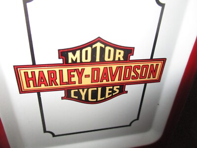 HARLEY DAVIDSON MOTORCYCLE - Pics Early Logo - TIN THERMOMETER SIGN -Still Works