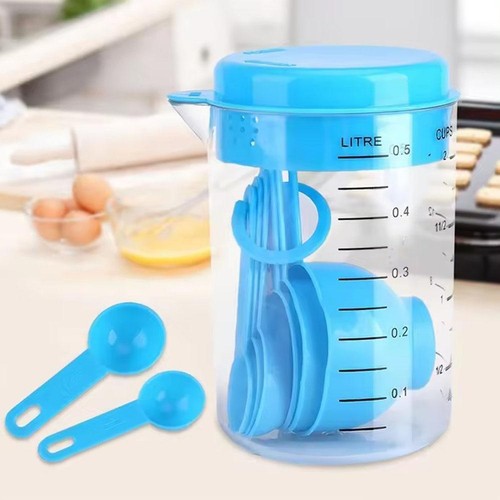 7pcs Kitchen Measuring Tools Plastic Measuring Cup Measuring Spoon with Scale - Picture 8 of 16