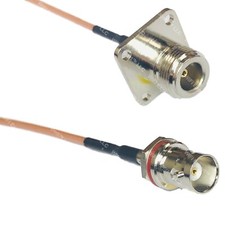 RG316 N FLANGE FEMALE to BNC FEMALE SM BULKHEAD RF Cable Rapid-SHIP LOT