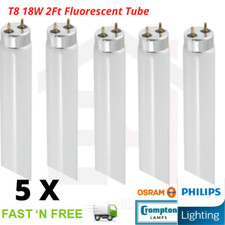 5X T8 18W 2Ft Fluorescent Tube Replacement Warm White/ Standard/ Cool/ Daylight