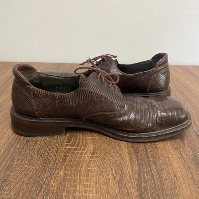 Mezlan Veneto Genuine Lizard Derby 11 Square Toe Casual 
