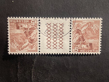 Schweiz 1948 Zwischensteg 3 Kreuzreihen 5 Rp Pilatus braun gestempelt (1 St CTO)