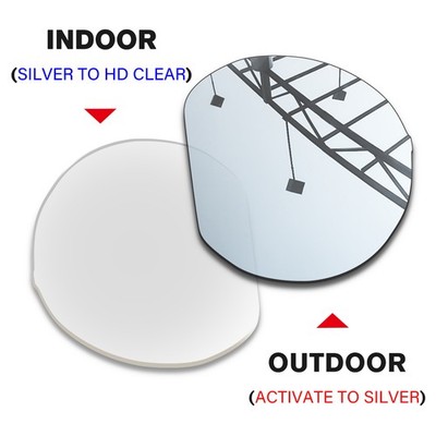 Transition-Clear to Silver Replacement Lenses for Oakley HSTN OO9464A 52mm Frame