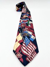Vintage 1994 McDonalds Collection MBP Necktie International Flags 90s USA Made