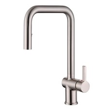 Pull Down Kitchen Sink Faucet with Sprayer Brushed Nickel Stainless Steel Sin...