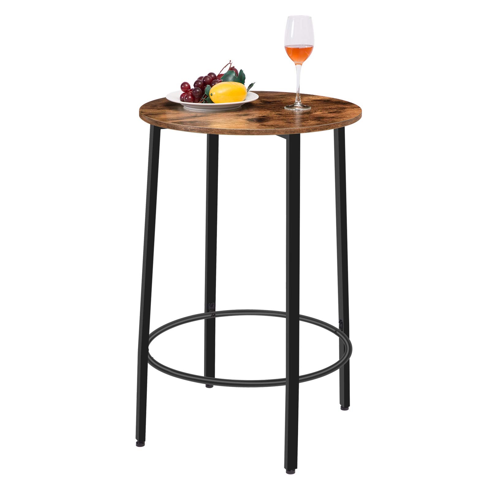 HOOBRO 36.2” Round Bar Table, High Pub Table, Breakfast Table, Metal Frame with