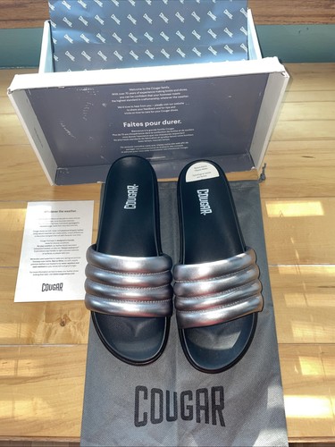 Cougar Prato-L Slides Women Size 11 New Black Silver Grey New NO BOX
