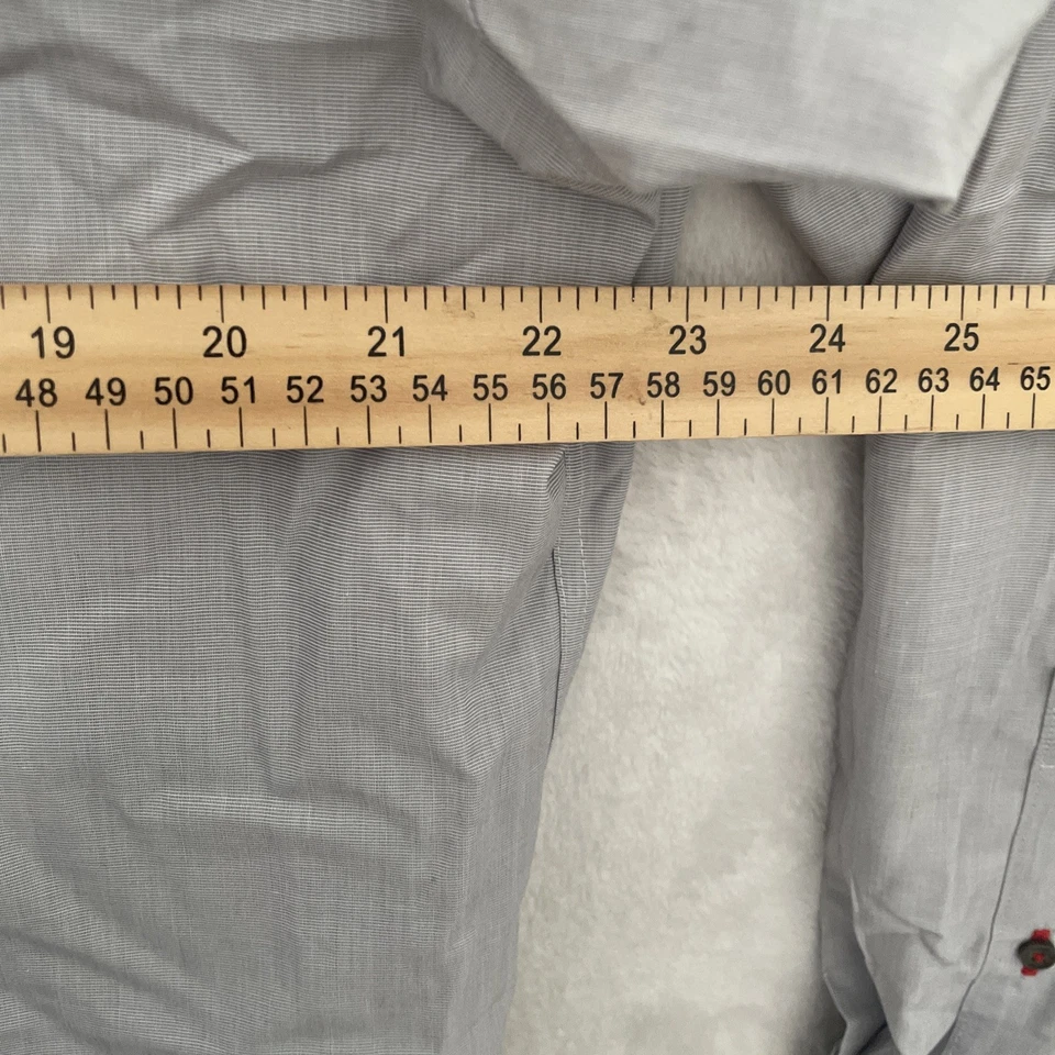 Untuckit Mens Button Shirt Gray XL Cotton Relaxed Fit Long Sleeve Collar - Image 4 of 4