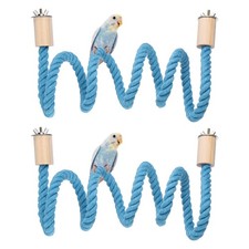 2 Pcs Bird Rope Perch Swing Bird Stand Rope Perch 47 Inch Blue