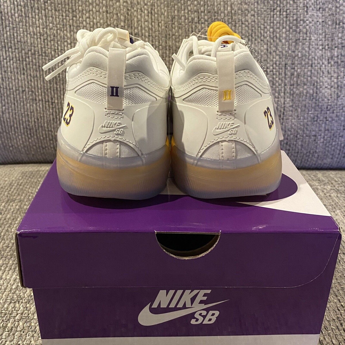 Nike SB Nyjah Free 2 Shoes NBA Los Angeles Lakers DA3439-100 Size 9.5 Nike SB Nyjah Free 2 x NBA Los Angeles Lakers Lebron James  main image 2