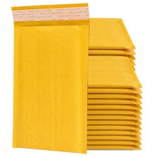 Kraft Bubble Mailer #000 4x8 Padded Paper Shipping Envelope 4"x8", Qty 500