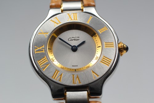 Cartier Must de Cartier 21 1340 28mm Silber Gold Quarz Damen Vintage Uhr - Bild 12 von 15