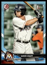 2018 Bowman Prospects Sky Blue Aaron Knapp Rookie 133/499 Miami Marlins #BP5