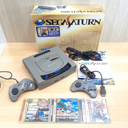 Sega Saturn console with Box 3 games & 2 controllers 1 million units ...