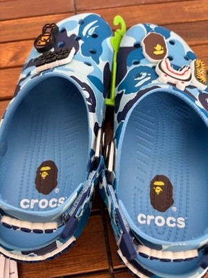 new BAPE (Bathing Ape) x CROCS - Blue Camo - ALL SIZES + free