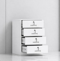 FULLY ASSEMBLED 4 Drawer White Steel Filing Cabinet with Lockable Door and Key