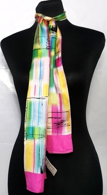 Echo Seidentuch. Vtg silk scarf. Gebraucht. 100% Seide. 136cm*29cm
