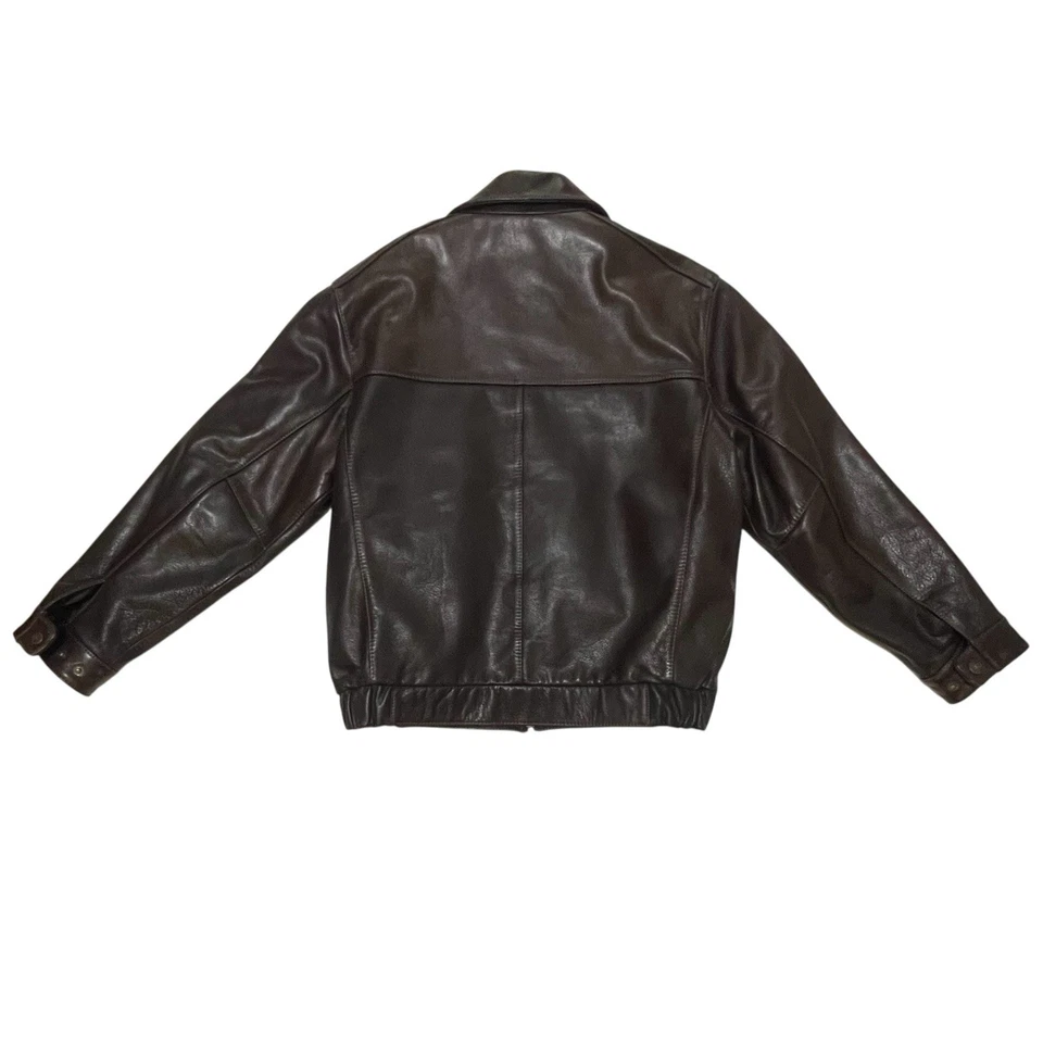 Marc New York- Men’s Medium- Genuine 100% Leather Bomber Jacket Soft Dark Brown - Image 3 of 4