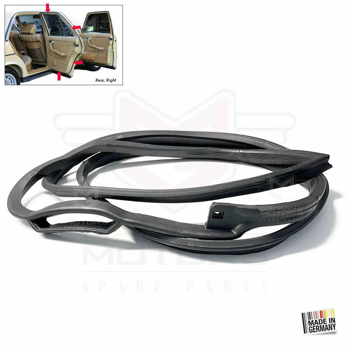 Rear Right Door Weatherstrip Seal Fits Mercedes W123 (1976-1985) 1237300278