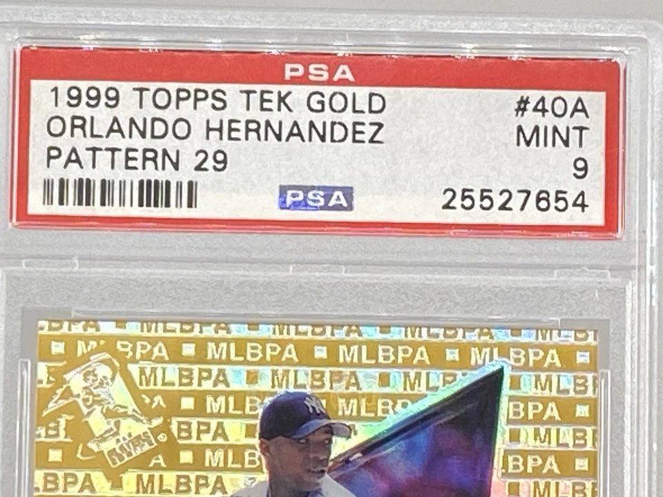 1999 Topps Tek Orlando Hernandez GOLD  /10 NY YANKEES PSA 9 MINT POP 2 - Image 2 of 4