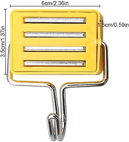 3pz Ganci Magnetici con Appendiabiti in Metallo per Porta Frigo Cucina Rosa Verde Giallo - Foto 2 di 4