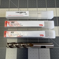 YG-1 Non Center Cut 1/2" In 4 Flute HSS Long End Mill Cutter 05071 Lot/3 Korea