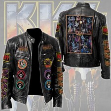 KISS Motorcycle Leather Jacket Fast Ship