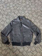 Bomber vintage Avirex tipo A-2 in pelle nera made in USA taglia 42