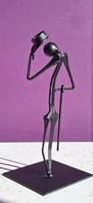 1980's Modernist Gentlemen Worked  Ebonised Steel Metal Art Sculpture Figurine