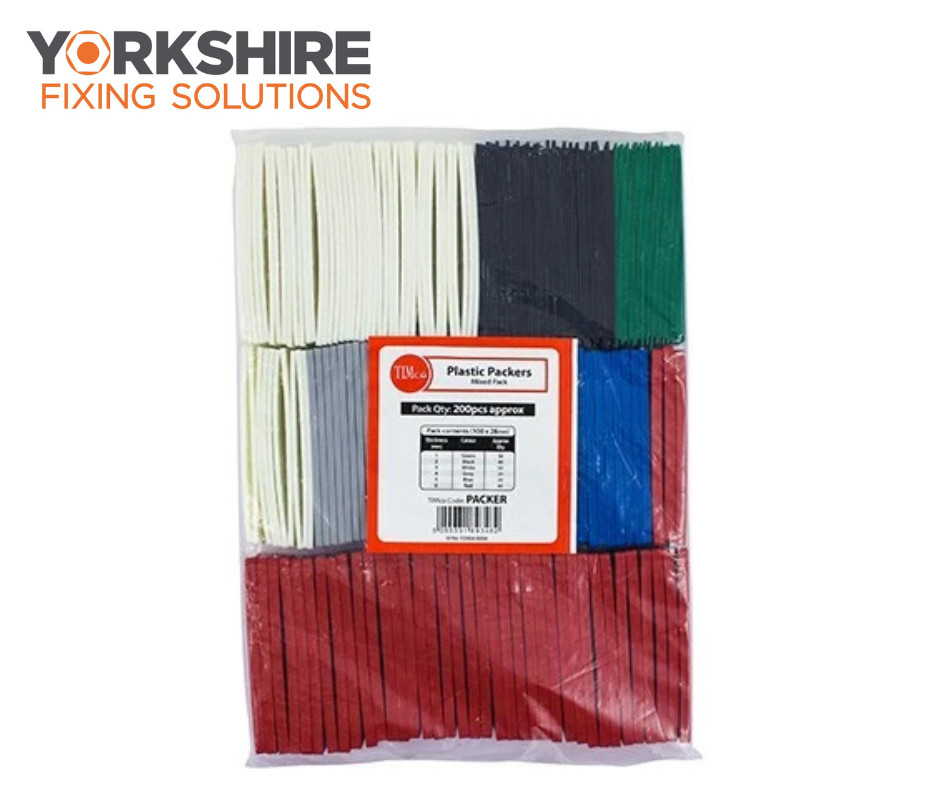 Timco flat plastic mixed packers window wedges & glazing packer spacers x 200