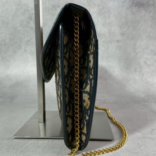 Christian Dior Trotter Vintage Chain Shoulder Bag Beige Black Women's Authentic - 第 5/24 張圖片