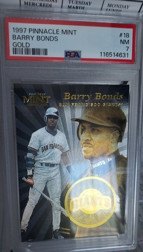 Colección Pinnacle Mint 1997 - Barry Bonds #18 oro raro ✨️ Pop 2✨️ - Imagen 1 de 3