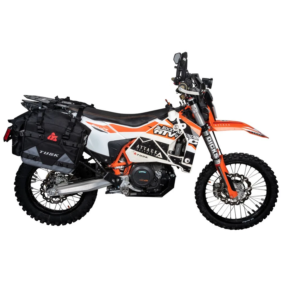 Alforjas Tusk bolsas piloto portaequipajes superior con soportes negro/gris para HONDA XR650L Foto 4 de 4