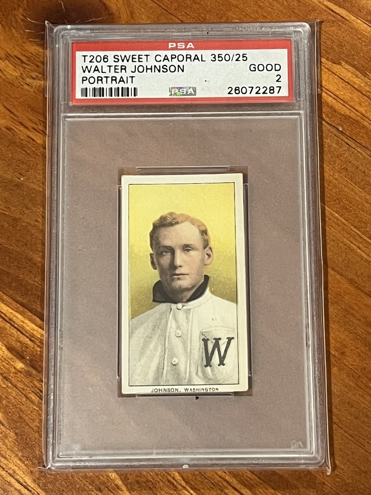 T206 Sweet Caporal 350 Walter Johnson Portrait HOF PSA 2 GOOD *CENTERED*