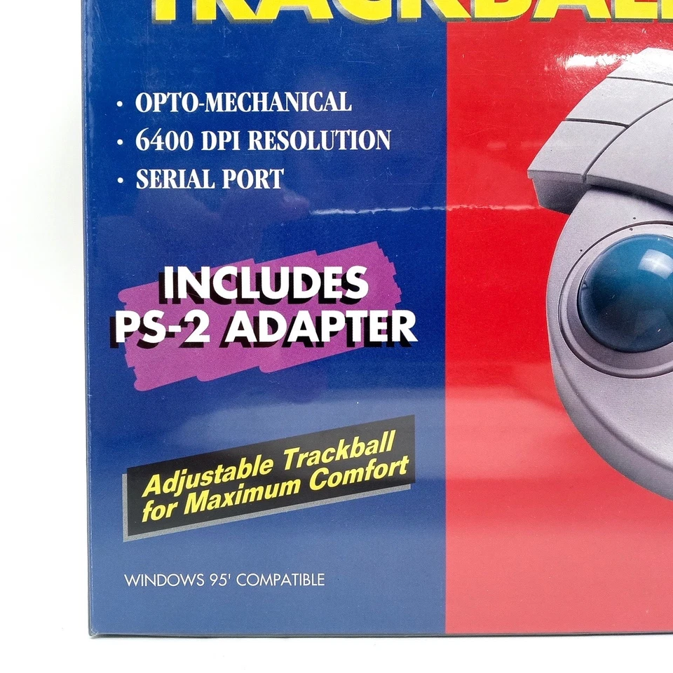 Vintage Micro Innovations Trackball Wired Mouse Ergonomic Star Track TB-95W PS/2 - Image 2 of 4