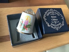 Vintage Thimble Royal Sutherland China with Swarovski Crystal