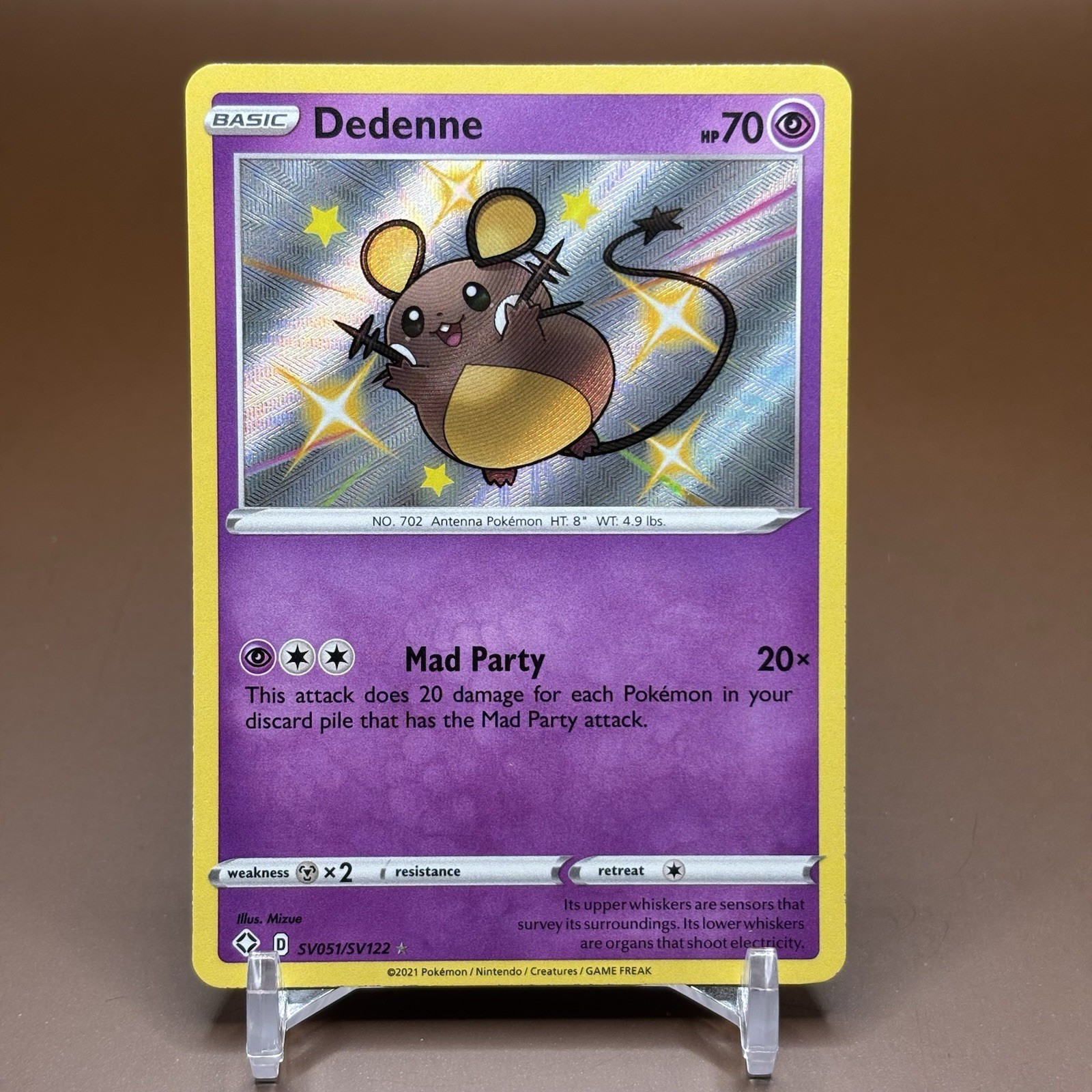 Pokémon TCG Dedenne SV051/SV122 Shiny Vault Shining Fates Holo Rare NM TCG Card
