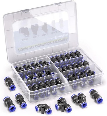 Bwintech 46-teiliges 6-mm-pneumatisches Quick-Push-In-Verbindungs-Kit für 