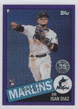 2020 Topps Silver Pack 1985 Chrome Baseball Series 2 Purple 43/75 Isan Diaz 0c6
