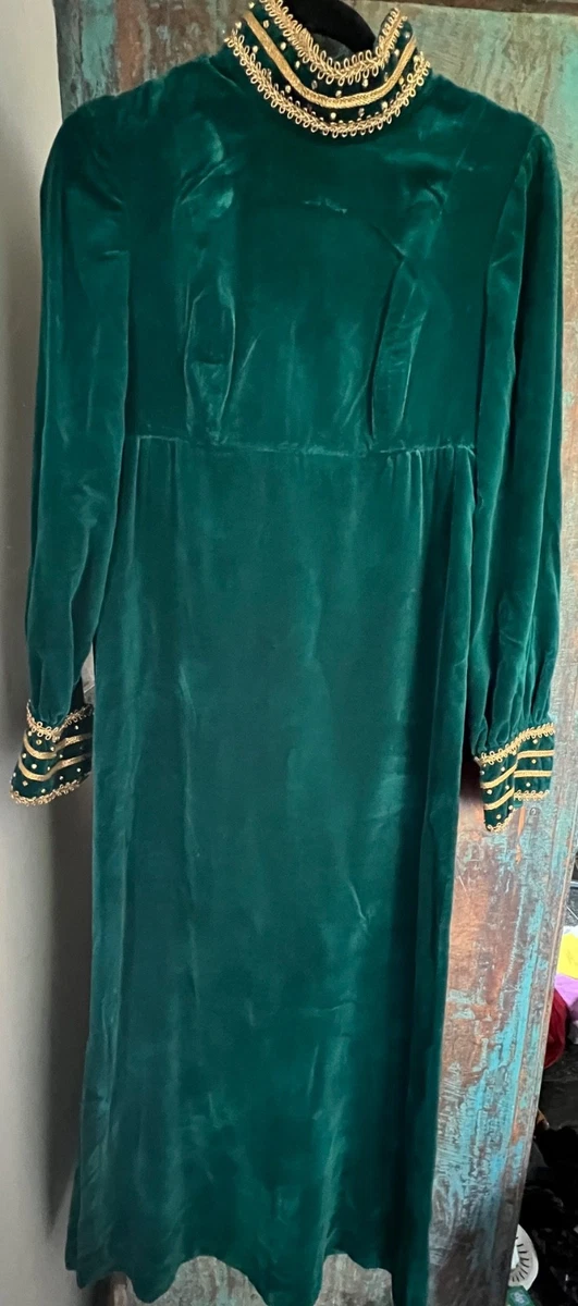 Green Long Sleeve Velvet Dresses for Women for sale | eBay UK