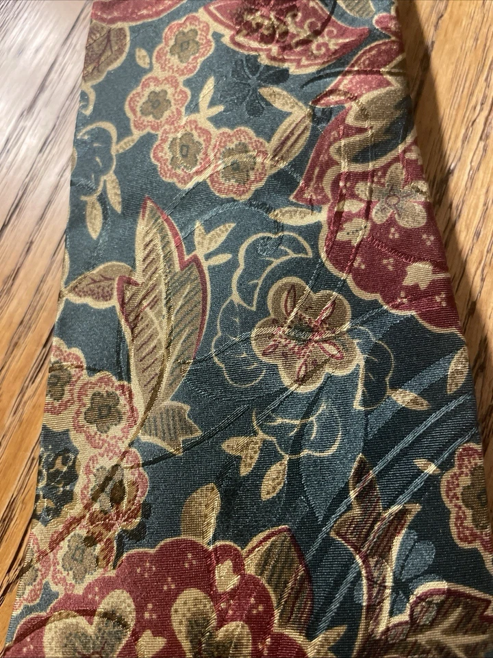 Corbata de seda jacquard Mark Shale vintage usada en excelente estado M. Pendleton hecha a mano en Italia Foto 3 de 4